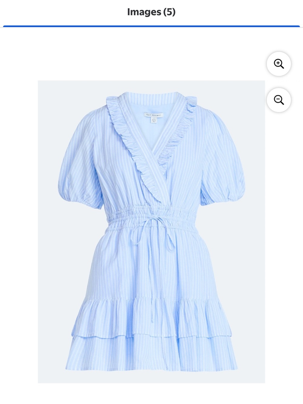 What It Was Made For Blue Stripe Ruffle Wrap Dress